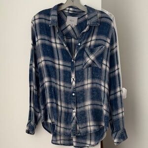 Rails Navy and White Plaid Shirt